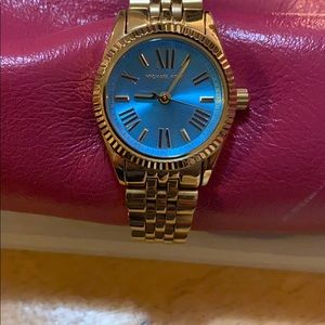 MICHAEL KORS gold link turquoise face watch